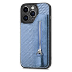 Custodia per cellulare a portafoglio con cerniera orizzontale in fibra di carbonio, For iPhone 14, For iPhone 14 Pro, For iPhone 14 Plus, For iPhone 14 Pro Max