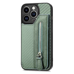 Custodia per cellulare a portafoglio con cerniera orizzontale in fibra di carbonio, For iPhone 14, For iPhone 14 Pro, For iPhone 14 Plus, For iPhone 14 Pro Max