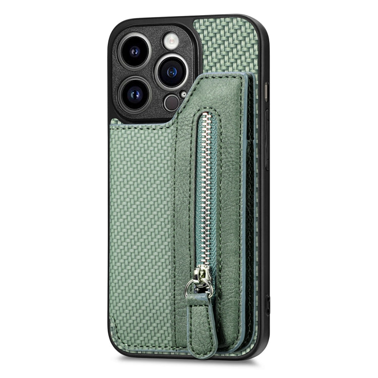 Custodia per cellulare a portafoglio con cerniera orizzontale in fibra di carbonio, For iPhone 14, For iPhone 14 Pro, For iPhone 14 Plus, For iPhone 14 Pro Max
