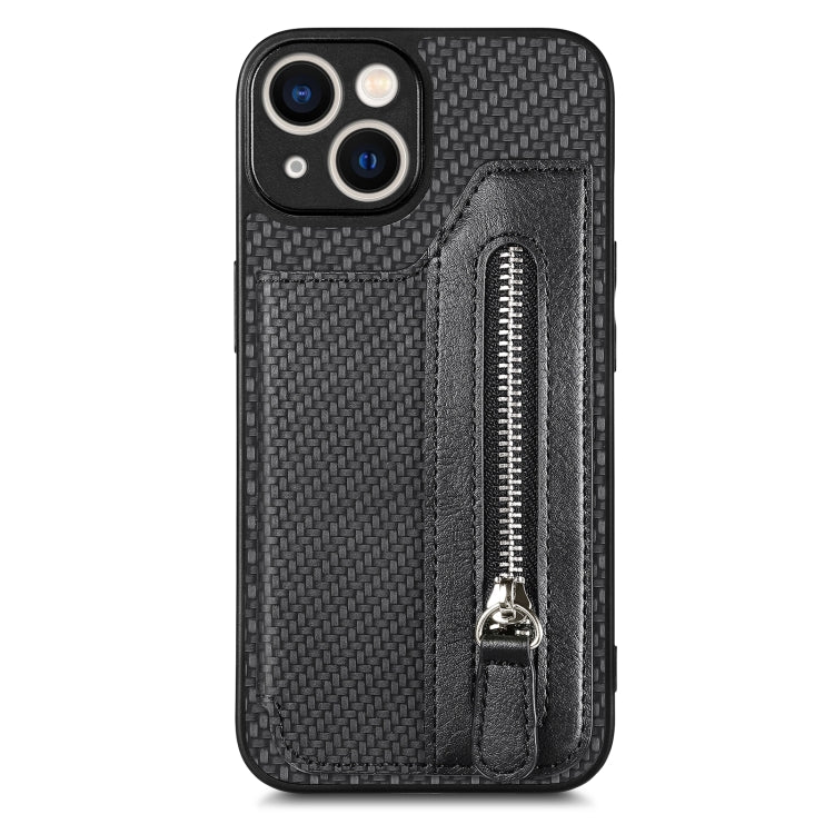 Custodia per cellulare a portafoglio con cerniera orizzontale in fibra di carbonio, For iPhone 14, For iPhone 14 Pro, For iPhone 14 Plus, For iPhone 14 Pro Max