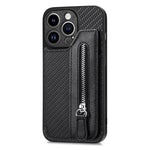 Custodia per cellulare a portafoglio con cerniera orizzontale in fibra di carbonio, For iPhone 14, For iPhone 14 Pro, For iPhone 14 Plus, For iPhone 14 Pro Max