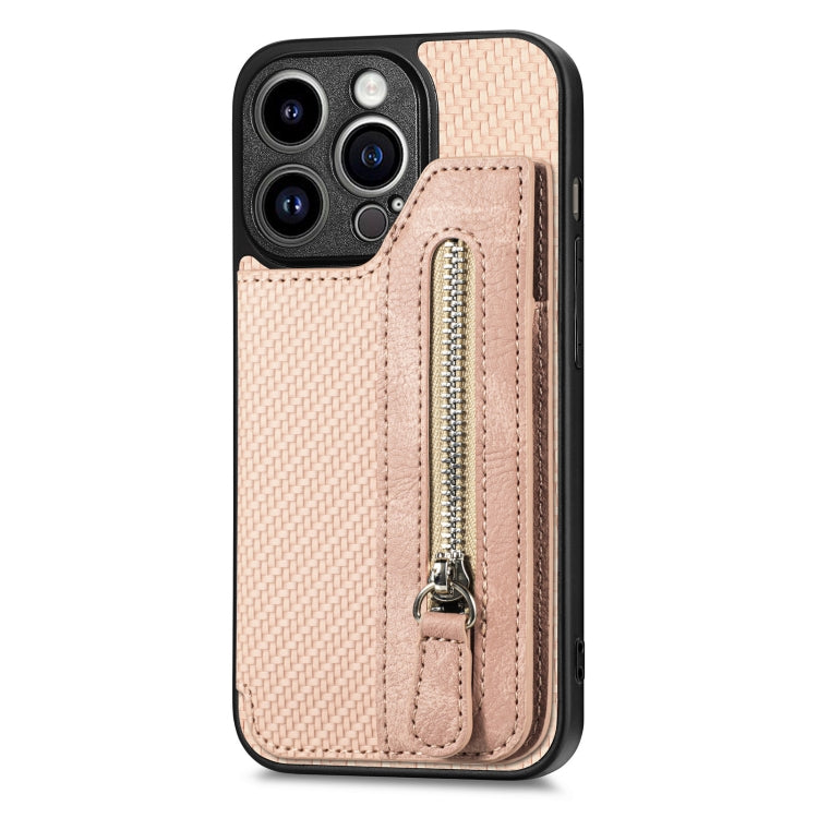 Custodia per cellulare a portafoglio con cerniera orizzontale in fibra di carbonio, For iPhone 14, For iPhone 14 Pro, For iPhone 14 Plus, For iPhone 14 Pro Max