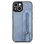 Custodia per cellulare a portafoglio con cerniera orizzontale in fibra di carbonio, For iPhone 13, For iPhone 13 mini, For iPhone 13 Pro, For iPhone 13 Pro Max