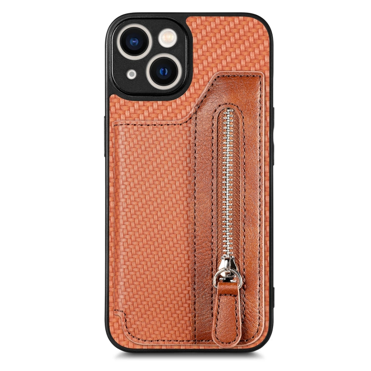 Custodia per cellulare a portafoglio con cerniera orizzontale in fibra di carbonio, For iPhone 13, For iPhone 13 mini, For iPhone 13 Pro, For iPhone 13 Pro Max