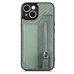 Custodia per cellulare a portafoglio con cerniera orizzontale in fibra di carbonio, For iPhone 13, For iPhone 13 mini, For iPhone 13 Pro, For iPhone 13 Pro Max