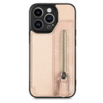 Custodia per cellulare a portafoglio con cerniera orizzontale in fibra di carbonio, For iPhone 13, For iPhone 13 mini, For iPhone 13 Pro, For iPhone 13 Pro Max