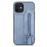Custodia per cellulare a portafoglio con cerniera orizzontale in fibra di carbonio, For iPhone 12 mini, For iPhone 12, For iPhone 12 Pro, For iPhone 12 Pro Max