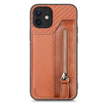 Custodia per cellulare a portafoglio con cerniera orizzontale in fibra di carbonio, For iPhone 12 mini, For iPhone 12, For iPhone 12 Pro, For iPhone 12 Pro Max