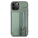 Custodia per cellulare a portafoglio con cerniera orizzontale in fibra di carbonio, For iPhone 12 mini, For iPhone 12, For iPhone 12 Pro, For iPhone 12 Pro Max