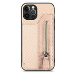 Custodia per cellulare a portafoglio con cerniera orizzontale in fibra di carbonio, For iPhone 12 mini, For iPhone 12, For iPhone 12 Pro, For iPhone 12 Pro Max