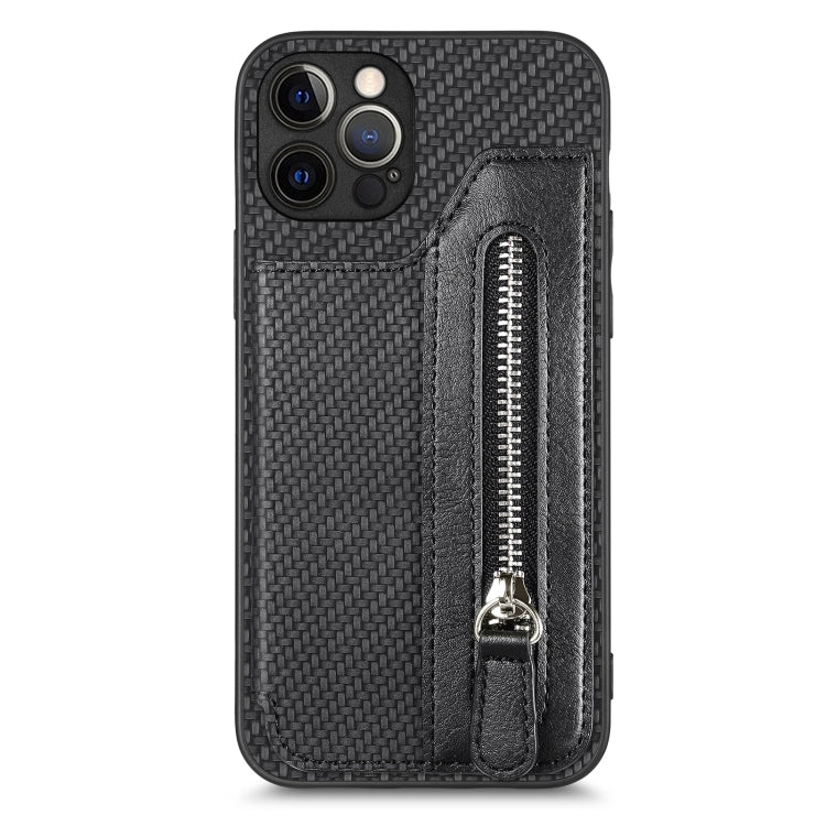 Custodia per cellulare a portafoglio con cerniera orizzontale in fibra di carbonio, For iPhone 12 mini, For iPhone 12, For iPhone 12 Pro, For iPhone 12 Pro Max