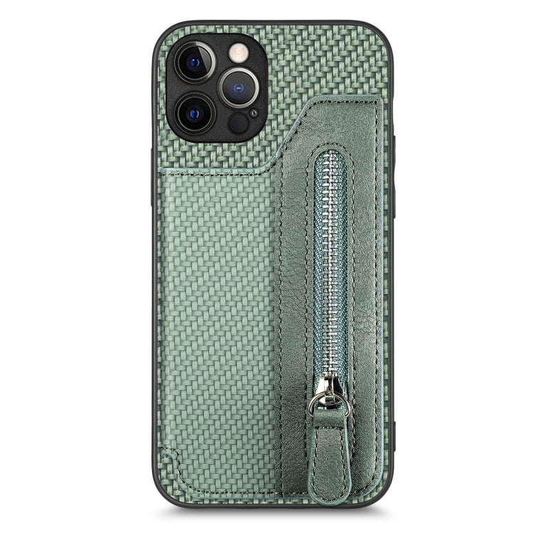 Custodia per cellulare a portafoglio con cerniera orizzontale in fibra di carbonio, For iPhone 12 mini, For iPhone 12, For iPhone 12 Pro, For iPhone 12 Pro Max