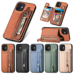 Custodia per cellulare a portafoglio con cerniera orizzontale in fibra di carbonio, For iPhone 11, For iPhone 11 Pro, For iPhone 11 Pro  Max, For iPhone X / XS