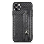 Custodia per cellulare a portafoglio con cerniera orizzontale in fibra di carbonio, For iPhone 11, For iPhone 11 Pro, For iPhone 11 Pro  Max, For iPhone X / XS