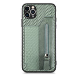 Custodia per cellulare a portafoglio con cerniera orizzontale in fibra di carbonio, For iPhone 11, For iPhone 11 Pro, For iPhone 11 Pro  Max, For iPhone X / XS