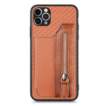 Custodia per cellulare a portafoglio con cerniera orizzontale in fibra di carbonio, For iPhone 11, For iPhone 11 Pro, For iPhone 11 Pro  Max, For iPhone X / XS