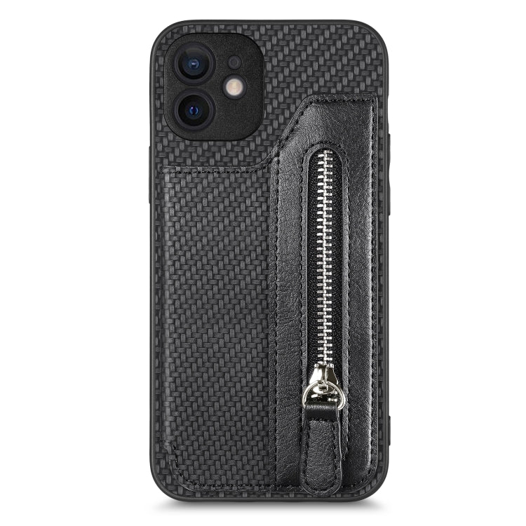 Custodia per cellulare a portafoglio con cerniera orizzontale in fibra di carbonio, For iPhone 11, For iPhone 11 Pro, For iPhone 11 Pro  Max, For iPhone X / XS
