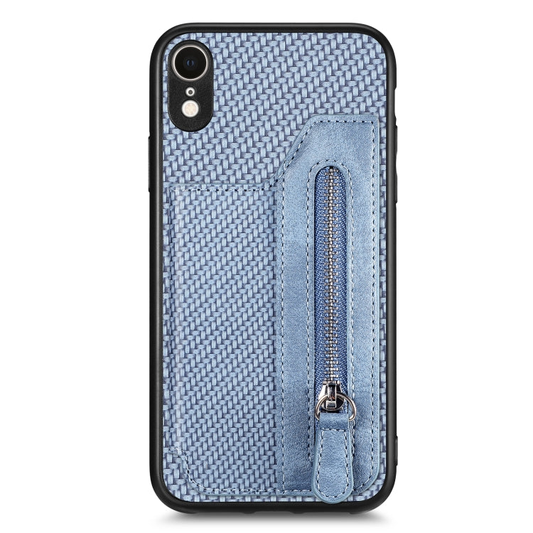 Custodia per cellulare a portafoglio con cerniera orizzontale in fibra di carbonio, For iPhone XR, For iPhone XS Max, For iPhone SE 2022 / 2020 / 7 / 8, For iPhone 7 Plus / 8 Plus