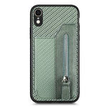 Custodia per cellulare a portafoglio con cerniera orizzontale in fibra di carbonio, For iPhone XR, For iPhone XS Max, For iPhone SE 2022 / 2020 / 7 / 8, For iPhone 7 Plus / 8 Plus