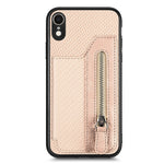 Custodia per cellulare a portafoglio con cerniera orizzontale in fibra di carbonio, For iPhone XR, For iPhone XS Max, For iPhone SE 2022 / 2020 / 7 / 8, For iPhone 7 Plus / 8 Plus