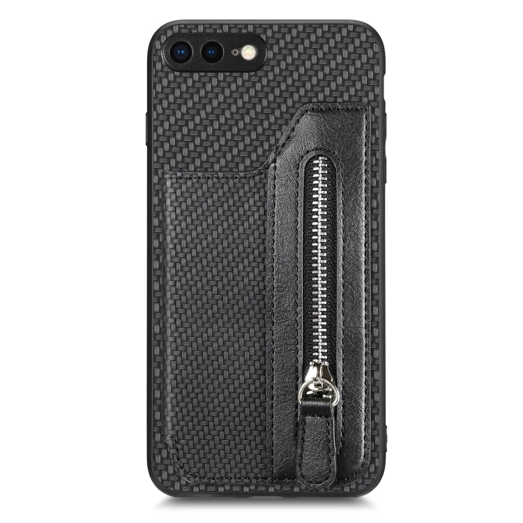 Custodia per cellulare a portafoglio con cerniera orizzontale in fibra di carbonio, For iPhone XR, For iPhone XS Max, For iPhone SE 2022 / 2020 / 7 / 8, For iPhone 7 Plus / 8 Plus