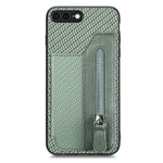 Custodia per cellulare a portafoglio con cerniera orizzontale in fibra di carbonio, For iPhone XR, For iPhone XS Max, For iPhone SE 2022 / 2020 / 7 / 8, For iPhone 7 Plus / 8 Plus