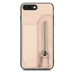 Custodia per cellulare a portafoglio con cerniera orizzontale in fibra di carbonio, For iPhone XR, For iPhone XS Max, For iPhone SE 2022 / 2020 / 7 / 8, For iPhone 7 Plus / 8 Plus