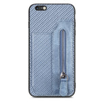 Custodia per cellulare a portafoglio con cerniera orizzontale in fibra di carbonio, For iPhone 6 / 6s, For iPhone 6 Plus / 6s Plus
