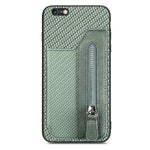 Custodia per cellulare a portafoglio con cerniera orizzontale in fibra di carbonio, For iPhone 6 / 6s, For iPhone 6 Plus / 6s Plus