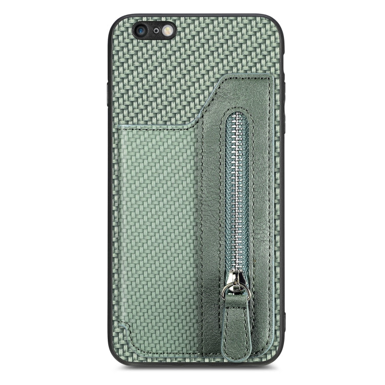 Custodia per cellulare a portafoglio con cerniera orizzontale in fibra di carbonio, For iPhone 6 / 6s, For iPhone 6 Plus / 6s Plus
