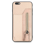 Custodia per cellulare a portafoglio con cerniera orizzontale in fibra di carbonio, For iPhone 6 / 6s, For iPhone 6 Plus / 6s Plus
