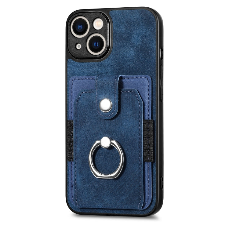 Retro cassa del telefono del raccoglitore della carta dell'anello di pelle-tatto, For iPhone 11, For iPhone 11 Pro, For iPhone 11 Pro Max, For iPhone X / XS