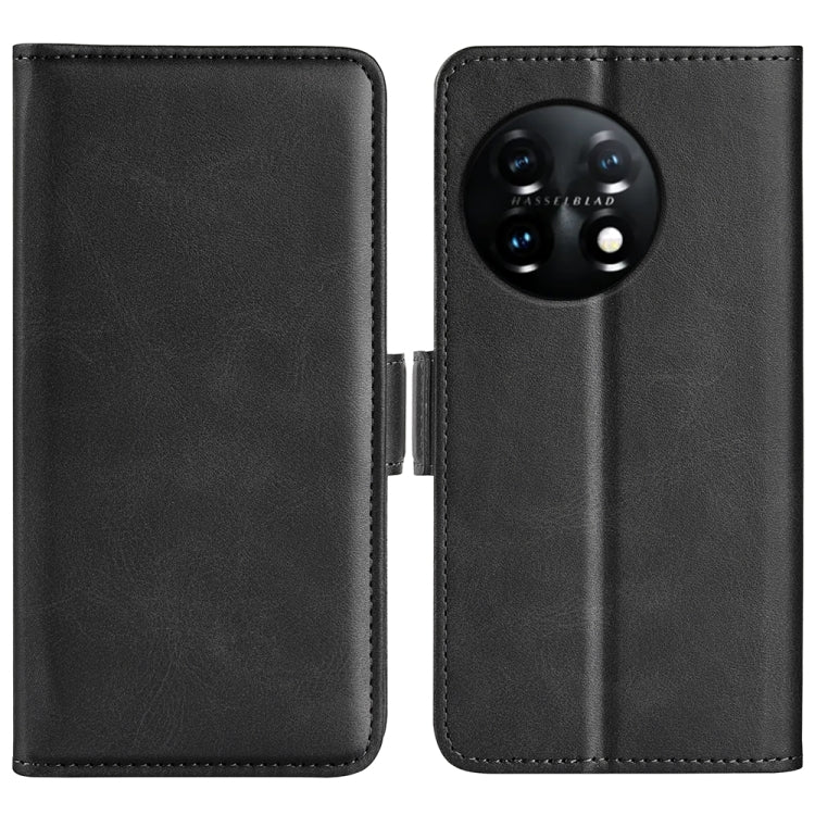 Per OnePlus 11 Custodia per telefono in pelle con fibbia magnetica a doppio lato, For OnePlus 11