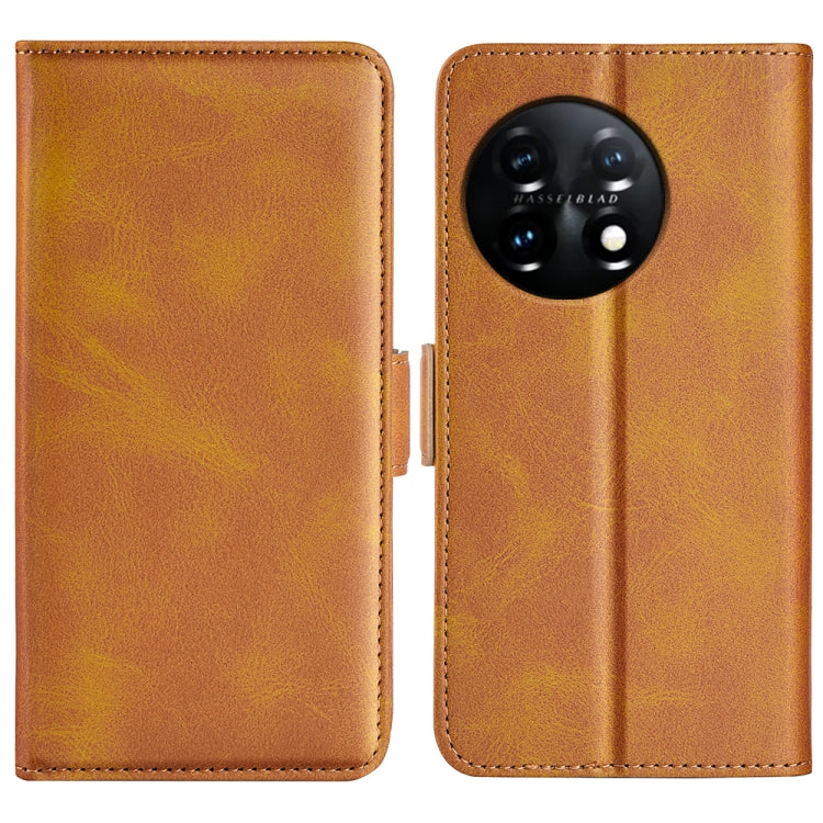 Per OnePlus 11 Custodia per telefono in pelle con fibbia magnetica a doppio lato, For OnePlus 11