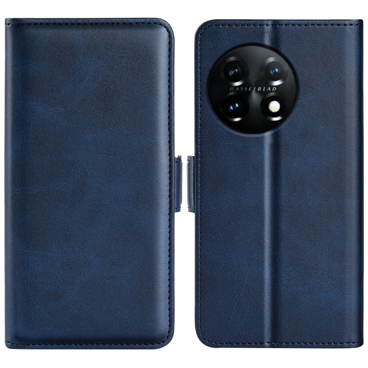 Per OnePlus 11 Custodia per telefono in pelle con fibbia magnetica a doppio lato, For OnePlus 11
