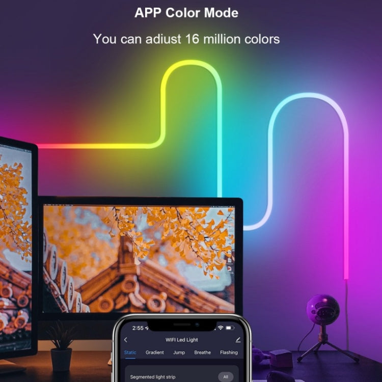 NH021 Impermeabile 3m TUYA WIFI Music Sync RGB Neon Rope Light, NH021