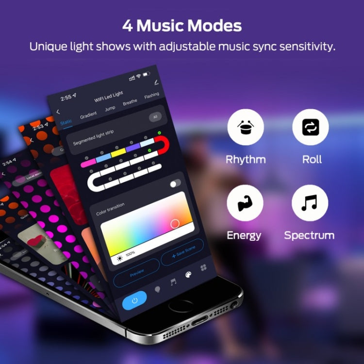 NH021 Impermeabile 3m TUYA WIFI Music Sync RGB Neon Rope Light, NH021