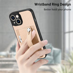 Cassa del telefono della copertura posteriore del raccoglitore della carta del cavalletto del braccialetto con il coltello dell'attrezzo, For iPhone 14, For iPhone 14 Pro, For iPhone 14 Plus, For iPhone 14 Pro Max
