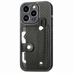 Cassa del telefono della copertura posteriore del raccoglitore della carta del cavalletto del braccialetto con il coltello dell'attrezzo, For iPhone 14, For iPhone 14 Pro, For iPhone 14 Plus, For iPhone 14 Pro Max