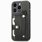 Cassa del telefono della copertura posteriore del raccoglitore della carta del cavalletto del braccialetto con il coltello dell'attrezzo, For iPhone 14, For iPhone 14 Pro, For iPhone 14 Plus, For iPhone 14 Pro Max
