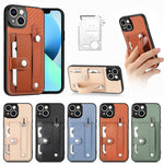 Cassa del telefono della copertura posteriore del raccoglitore della carta del cavalletto del braccialetto con il coltello dell'attrezzo, For iPhone 13, For iPhone 13 Pro, For iPhone 13 mini, For iPhone 13 Pro Max
