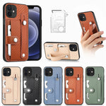 Cassa del telefono della copertura posteriore del raccoglitore della carta del cavalletto del braccialetto con il coltello dell'attrezzo, For iPhone 12 mini, For iPhone 12, For iPhone 12 Pro, For iPhone 12 Pro Max