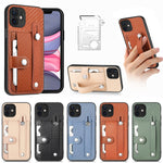 Cassa del telefono della copertura posteriore del raccoglitore della carta del cavalletto del braccialetto con il coltello dell'attrezzo, For iPhone 11, For iPhone 11 Pro, For iPhone 11 Pro Max, For iPhone X / XS