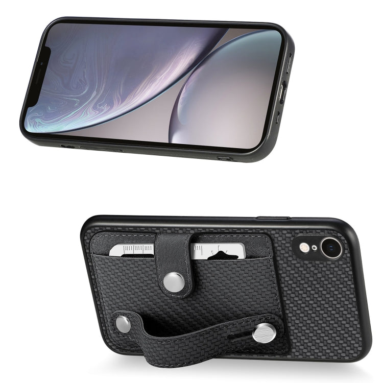 Cassa del telefono della copertura posteriore del raccoglitore della carta del cavalletto del braccialetto con il coltello dell'attrezzo, For iPhone XR, For iPhone XS Max, For iPhone SE 2022 / 2020 / 7 / 8, For iPhone 7 Plus / 8 Plus