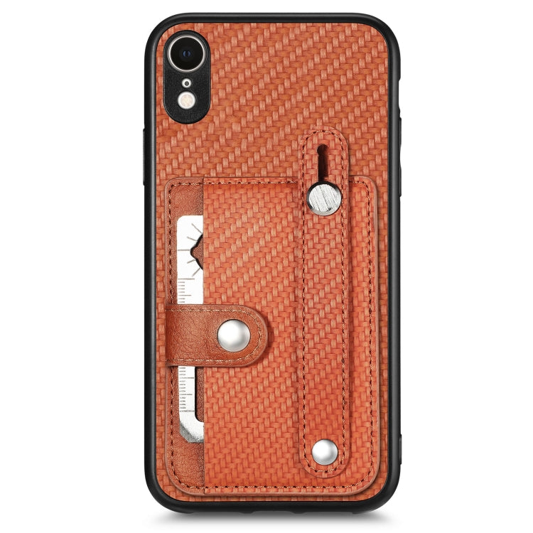 Cassa del telefono della copertura posteriore del raccoglitore della carta del cavalletto del braccialetto con il coltello dell'attrezzo, For iPhone XR, For iPhone XS Max, For iPhone SE 2022 / 2020 / 7 / 8, For iPhone 7 Plus / 8 Plus