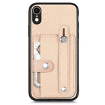Cassa del telefono della copertura posteriore del raccoglitore della carta del cavalletto del braccialetto con il coltello dell'attrezzo, For iPhone XR, For iPhone XS Max, For iPhone SE 2022 / 2020 / 7 / 8, For iPhone 7 Plus / 8 Plus