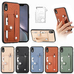 Cassa del telefono della copertura posteriore del raccoglitore della carta del cavalletto del braccialetto con il coltello dell'attrezzo, For iPhone XR, For iPhone XS Max, For iPhone SE 2022 / 2020 / 7 / 8, For iPhone 7 Plus / 8 Plus