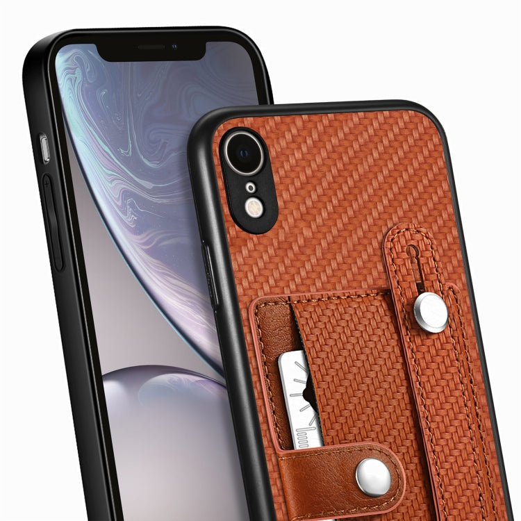 Cassa del telefono della copertura posteriore del raccoglitore della carta del cavalletto del braccialetto con il coltello dell'attrezzo, For iPhone XR, For iPhone XS Max, For iPhone SE 2022 / 2020 / 7 / 8, For iPhone 7 Plus / 8 Plus