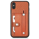 Cassa del telefono della copertura posteriore del raccoglitore della carta del cavalletto del braccialetto con il coltello dell'attrezzo, For iPhone XR, For iPhone XS Max, For iPhone SE 2022 / 2020 / 7 / 8, For iPhone 7 Plus / 8 Plus