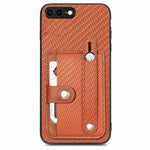 Cassa del telefono della copertura posteriore del raccoglitore della carta del cavalletto del braccialetto con il coltello dell'attrezzo, For iPhone XR, For iPhone XS Max, For iPhone SE 2022 / 2020 / 7 / 8, For iPhone 7 Plus / 8 Plus